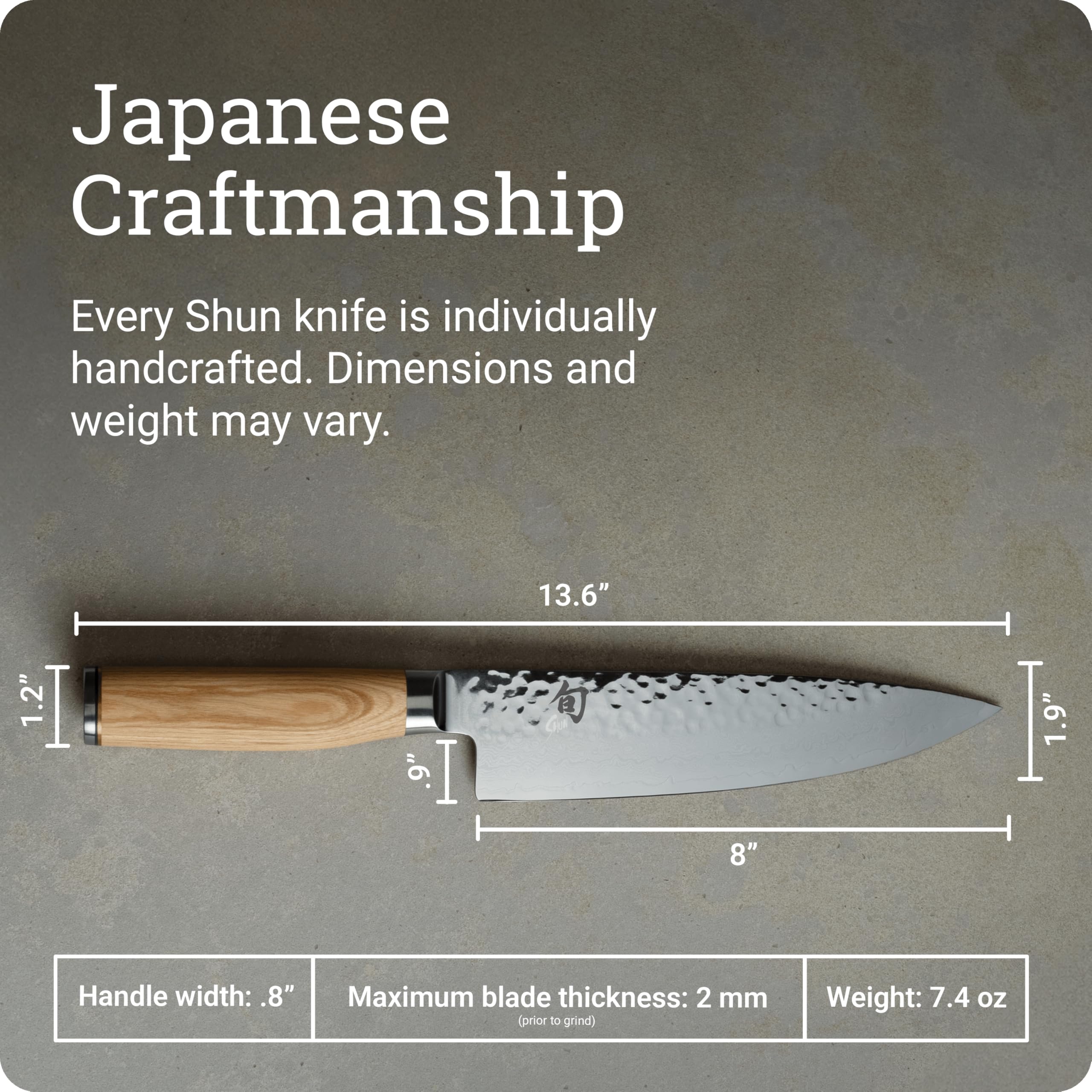 Shun Premier Blonde 8' Chef's Knife, Handcrafted Japanese Kitchen